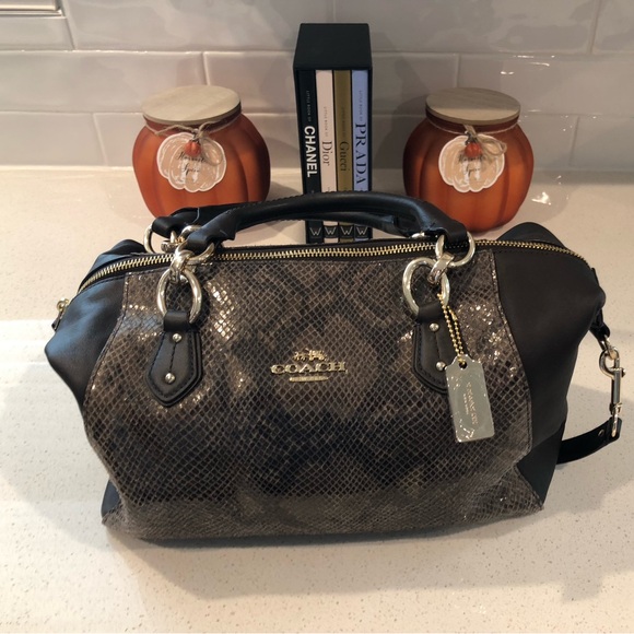 Coach Collette Satchel Python Leather Bag (2014) NWOT - Picture 2 of 15